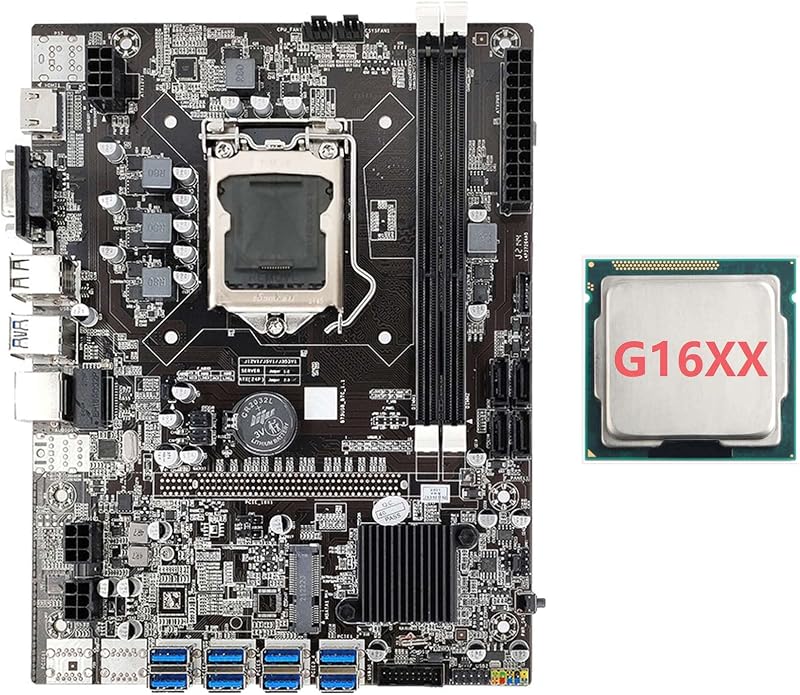 Lodokdre B75 BTC Mining Motherboard G16XX CPU LGA1155 8x PCIe USB3.0 DDR3 MSATA