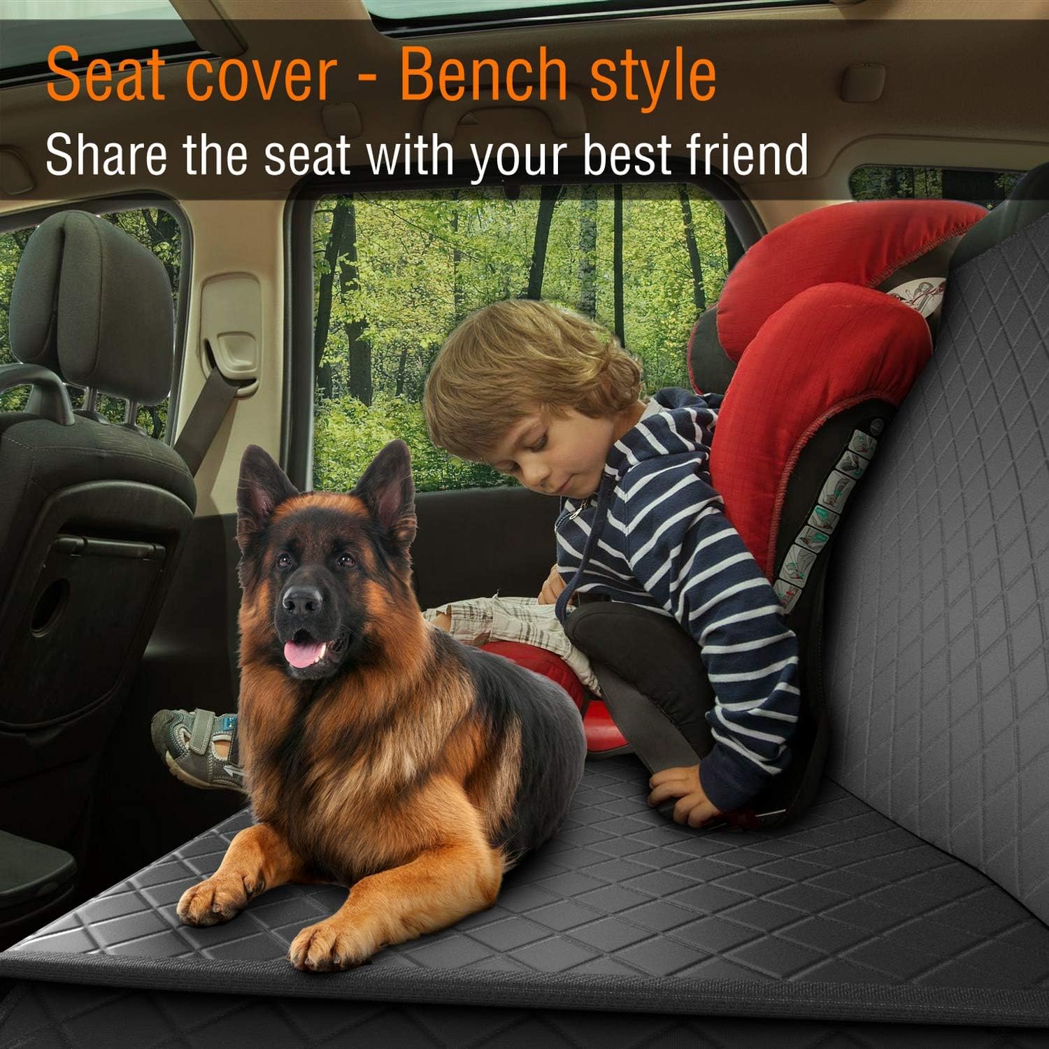 Active Pets Car Seat Cover for Dogs Waterproof and Scratch-Proof, Universal Fit for Car Truck, SUV, Black - Image 4