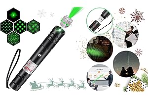 MEUSNO Green Laser Pointer High Power, Green High Power Laser Pointer Long Range Laser Light Pointer USB Rechargeable Green Strong Laser Pointer Pen for Presentations Teaching Hunting Outdoor Laser Pointer