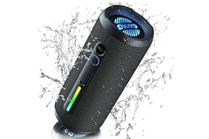 OHAYO Portable Bluetooth Speaker - IPX7 Waterproof, Wireless Stereo Pairing, 25-Hour Playtime, 24W Loud Sound, Bluetooth 5.3, Bass Boost, LED Lights, for Home/Shower/Outdoor/Beach/Travel, Gift Ideas