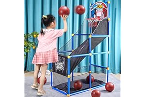Pop a Shot Basketball Game for Kids and Adults, Height Adjustable, Basketball Arcade Game, Indoor Basketball Hoop Arcade (Col