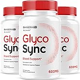 (3 Pack) Glyco Sync Capsules - Official Glyco Sync Advanced Supplement Pills, All Natural GlycoSync Balance Support for Health & Wellness, Glyco Synk Premium Formula Review, 90 Capsules for 3 Months