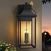 Lawyettle 25-INCH Dusk to Dawn Outdoor Wall Light, Large Size Waterproof Patio Lanterns, 3-Light Exterior Wall Mount Lantern 