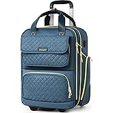 Rolling Laptop Bag, Rolling Briefcase for Women with Waterproof Pocket, Airline Approved Personal Item Bag, 16-Inch Underseat Carry On Luggage with Wheels for Work, Bussiness, Travel, Denim Blue