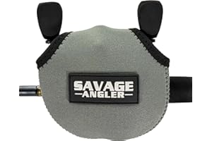 Savage Angler Neoprene Baitcast Reel Cover, Fishing Reel Protector, Fishing Reel Cover, Baitcaster Case, Low Profile Baitcaster Case, Casting Reel Covers, 50 100 200 Series Baistcasters (1, Gray)