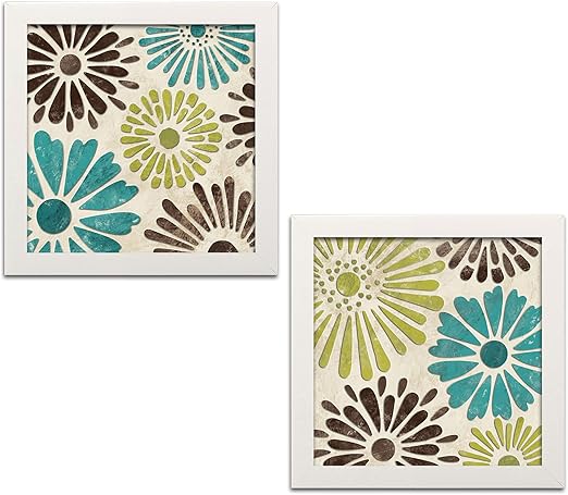 Amazon Com Gango Home Decor Stencil Flowers I Lovely Teal Lime