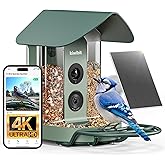 Kiwibit Smart Bird Feeder with Camera Solar Powered, 4K Video Live stream, Wireless Outdoors Bird Camera, AI Identification B