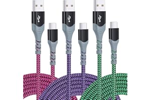 Pofesun [3-Pack,10ft] USB C Cable Fast Charge, Type C Charger Cord Braided USB C Charging Cable Compatible with Samsung Galax