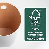 Kazai Bennet Design Paper Bin White Wood Veneer Office Trash Can view 3