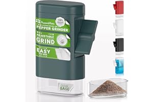 PepperMate Traditional Pepper Grinder Mill - Manual, High-Efficiency Salt and Pepper Grinder Set - Durable, Adjustable Coarseness Pepper Mill Grinder - Easy to Use (Green)