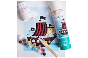 Pink Picasso Kits Paint by Number for Kids Ages 5-12 | DIY 8x10 Beginners Kids Paint Set Color by Numbers Canvas Painting Kits | As Seen On Shark Tank & Oprah's Favorite Thing (Friendly Pirate)