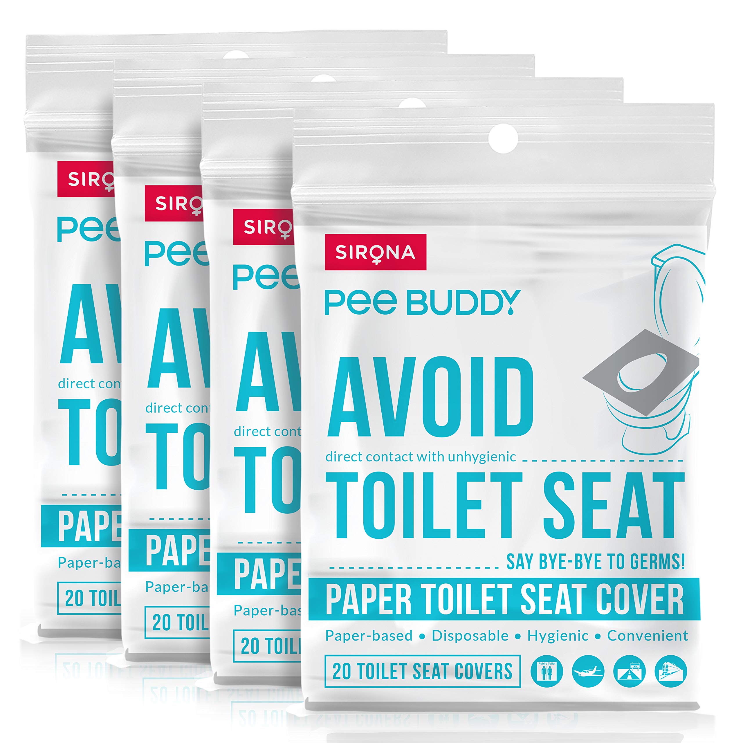 PEE BUDDY Disposable Paper Toilet Seat Covers (Pack of 80) | No Direct Contact with Unhygienic Seats| Easy to Dispose| Nature Friendly| Must Have for Women