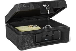 �鶹�� Basics Fire Chest with Mechanical Key, 0.22 cu. ft, Black