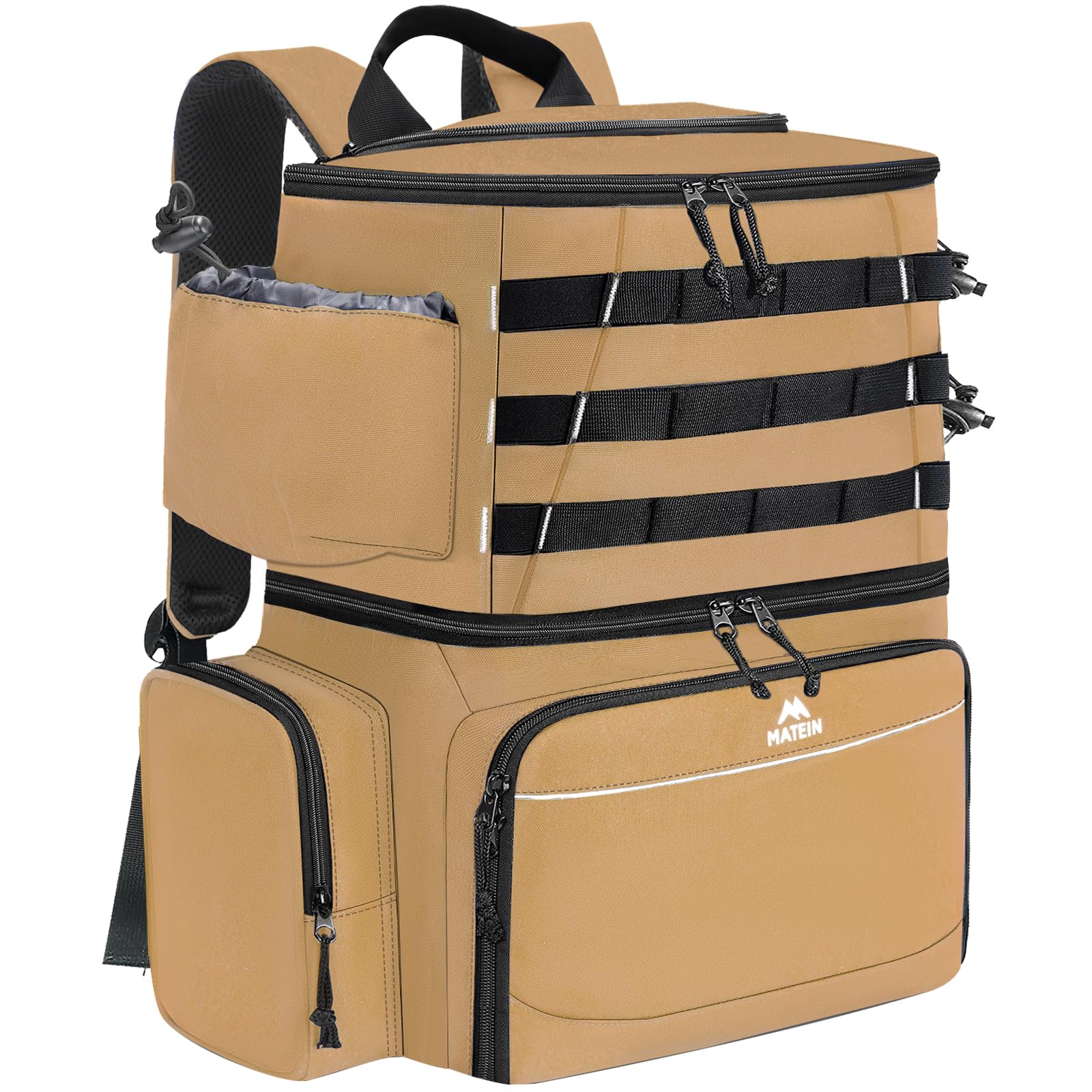 MATEIN Fishing Backpack, Water Resistant Fishing Tackle Box Bag with Rod Holders & Cooler, Gear Gifts for Men Image