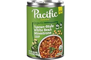 Pacific Foods Organic Tuscan-Style White Bean Minestrone Soup, 16.3 oz Can