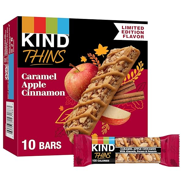 KIND THINS SNACK BARS, CARAMEL APPLE CINNAMON, GLUTEN...