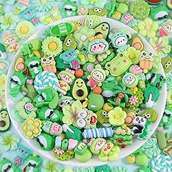 100Pcs Green Slime Charms Assorted Cute Decoden