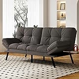 Vipbear Convertible Futon Sofa Bed, Grey Linen