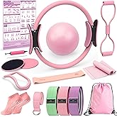 LarFaFa Pilates Kit for Home Workouts, Pilates Equipment Ring and Ball Set, Pilates Essentials Kit for Women, Home Pilates Workout Kit, Pilates Set, Pilates Starter Kit for Women at Gym Studio Travel