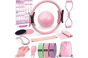 LarFaFa Pilates Kit for Home Workouts, Pilates Equipment Ring and Ball Set, Pilates Essentials Kit for Women, Home Pilates Workout Kit, Pilates Set, Pilates Starter Kit for Women at Gym Studio Travel