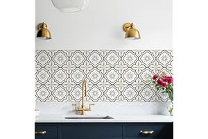 MEIHEA 16 Count Moroccan Tile Decals 5.9 inch – Self Adhesive Vinyl Wall Stickers, Waterproof Peel & Stick for Kitchen Backsp