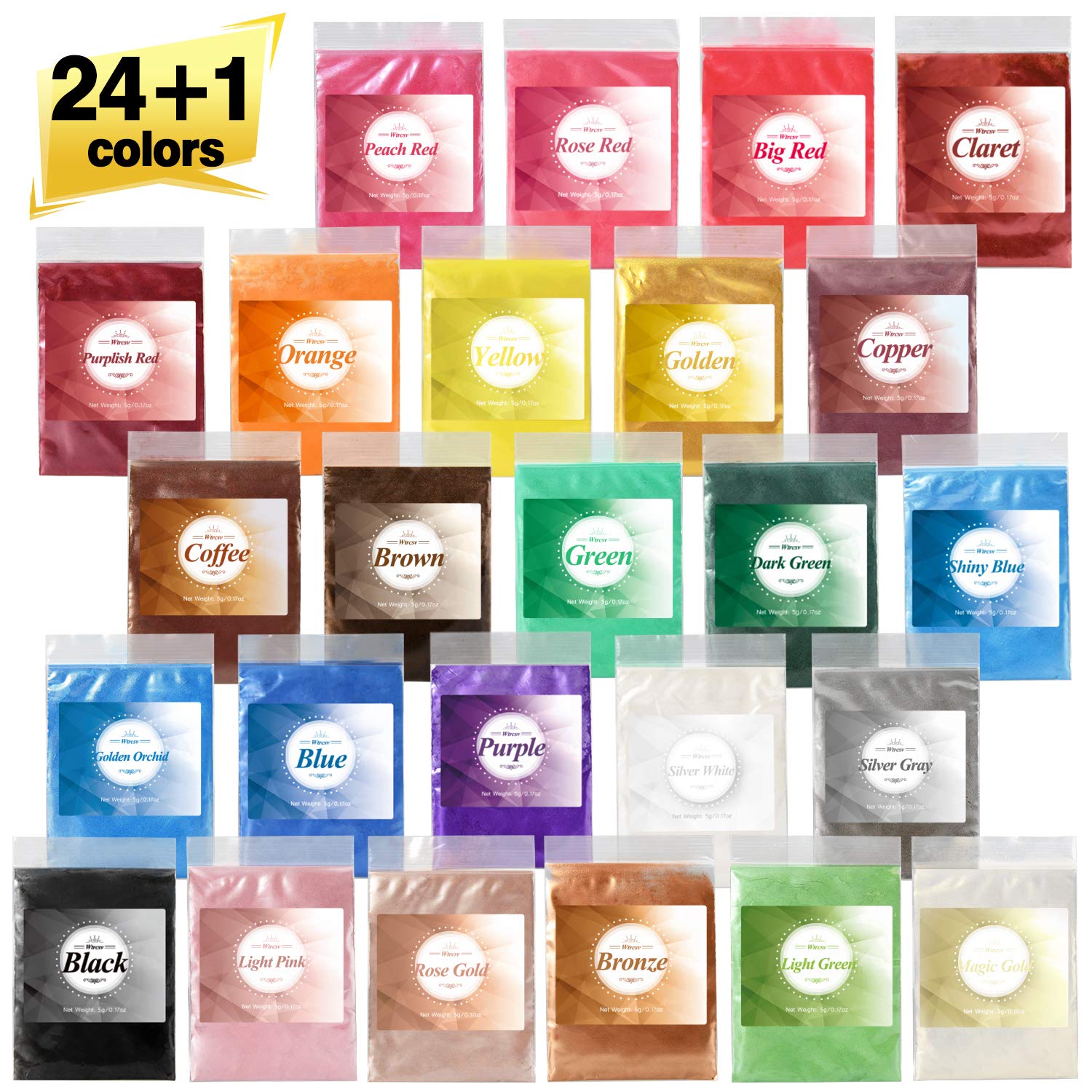 24 Color Mica Powder Epoxy Resin Dye Bath Bomb Dye Powder Soap