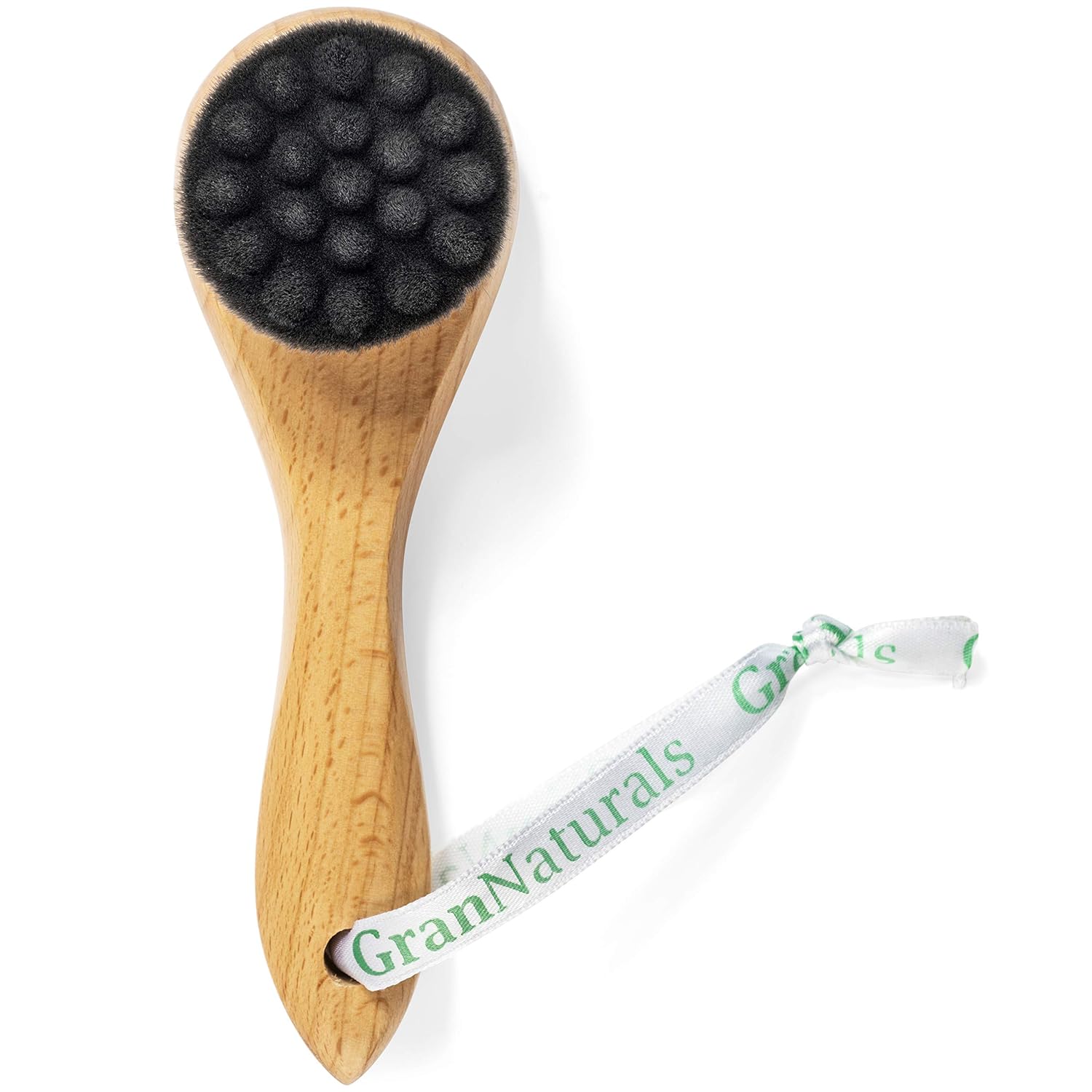 Manual Facial Cleansing Brush - Soft Bamboo Fibers - Skin Cleanser & Scrubber for Applying Face Mask, Acne Washing, Daily Deep Pore Cleaning - Men and Women: Beauty
