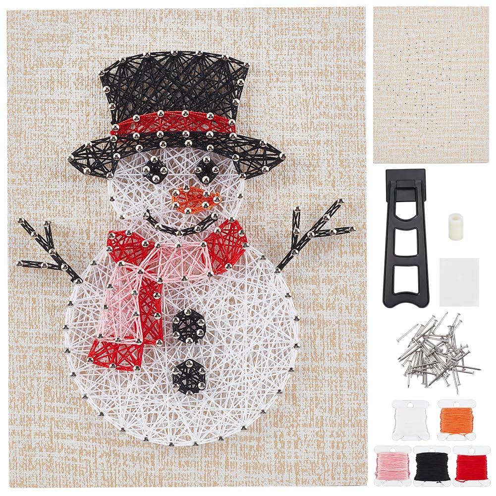 WEBEEDY Snowman String Art Kit for Adults Beginners Include All Necessary Accessories DIY Christmas String Art Kit DIY Adult Holiday Craft Project Wall Art