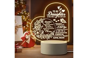 Quaintir Christmas Gifts for Daughter, Daughter Gifts from Mom, to My Daughter Acrylic Night Lamp, Ideal Christmas Mother's Day Graduation Wedding Valentines Gifts for Daughter from Mothers