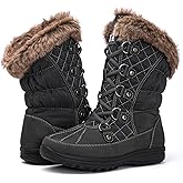 GLOBALWIN Women's Snow Boots Waterproof Mid-Calf Winter Boots with Thermal Fleece Lining, Insulated Cold Weather Protection, and Non-Slip Sole for Snowy Commutes