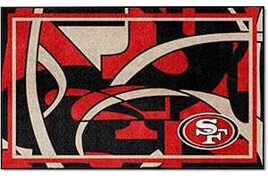 FANMATS 23361 San Francisco 49ers 4ft. x 6ft. Plush Area Rug Xfit Design