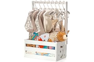 GiftAmaz White Wooden Baby Shower Crate Closet, Baby Storage Crate with Handle, Basket for Baby Shower Gifts, Welcome Gift Ba