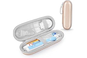 Yinke Travel Case for Oral-B/Oral-B Pro 1000 1500 5000 7000 6000 9600 Smartseries/Philips Sonicare ProtectiveClean/iO Series Electric Toothbrush,Hard EVA Case Protective Cover Storage Bag(Rose golden)
