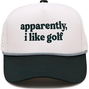 Toddler Golf Trucker Hat - Apparently I Like Golf - Green/Beige