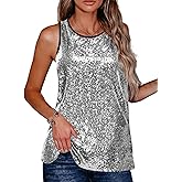 Zeagoo Women's Sleeveless Sparkle Shimmer Camisole Vest Glitter Sequin Tank Tops