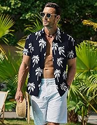 COOFANDY Mens Summer Shirt Button Up Short Sleeve