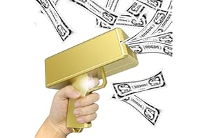 Alagoo Super Money Guns Paper Playing Spary Money Gun Make it Rain Toy Gun, Handheld Cash Gun Fake Bill Dispenser Money Shooter Toy(Metallic Gold)