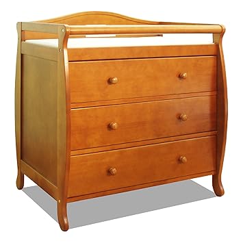 Amazon Com Athena Grace 3 Drawer Changer Pecan Changing