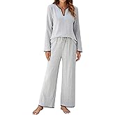 Blooming Jelly Womens 2 Piece Pajama Sets Fall Ribbed Color Block Lounge Set Fleece Long Sleeve Pj Sleepwear Pockets