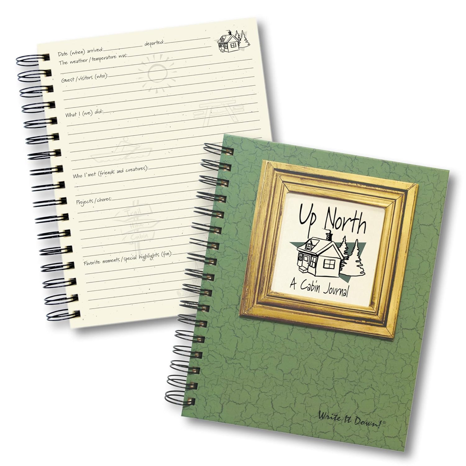 Up North A Cabin Journal Dark Green Hard Cover Amazon Co Uk