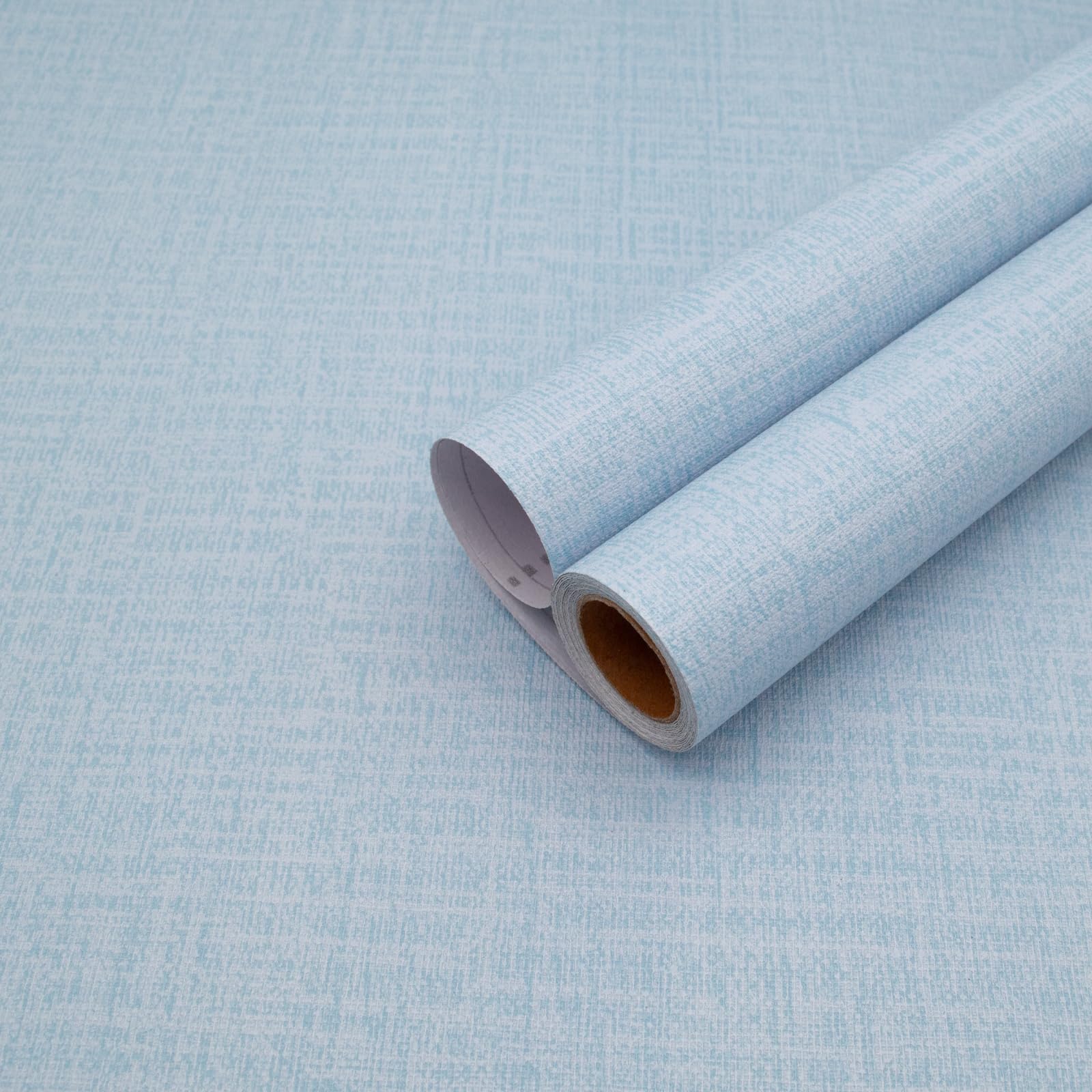 Photo 1 of Yancorp Textured Fabric Wallpaper - 15.7"x120" Faux Grasscloth Peel & Stick - Blue