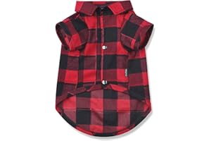 Ctilfelix Dog Shirt Plaid Puppy Clothes for Small Medium Large Dogs Cats Boy Girl Kitten Soft Pet T-Shirt Breathable Tee Outfit Adorable Grid Apparel Halloween Thanksgiving [Red#1; 5XL]