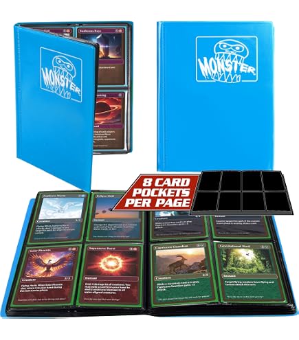 monster binder 9 pocket trading card album Amazon.com: Monster 9 Pocket Trading Card Album-Holofoil Blue Binder,  Anti-Theft & Anti-Drop TCG Protection w Side Loading Pockets, Holds 360  Cards-Compatible with Yugioh, Pokemon, MTG Magic the Gathering Cards : Toys  & main image 1
