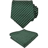Alizeal Mens 3.15'' Vintage Necktie and Pocket Square Business Geometric Regular Patterns Tie and Hanky Set