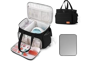 MECOZONE Breast Pump Bag Compatible with Spectra S1 and S2, Pumping Bag with Waterproof Mat for Pump Accessories, Pump Carrying Bag for Moms Work, Travel - Black