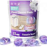 JOYMOOP Floor Cleaner for mopping, Mop Cleaner Solution, 15Count | Floor Cleaner Mop Pods for Hardwood, Tile, Vinyl, Laminate Floors | Fast-Dissolving | Streak-Free Finish | Freesia Scent