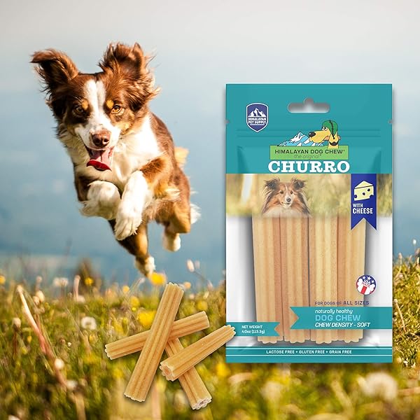 YAKY CHURRO HIMALAYA CHEESE TREATS | LACTOSE FREE | GLUTEN FREE | GRAIN FREE | USA MADE | FOR ALL BREEDS | 4 CHURROS PER POUCH | ORIGINAL CHEESE FLAVOR