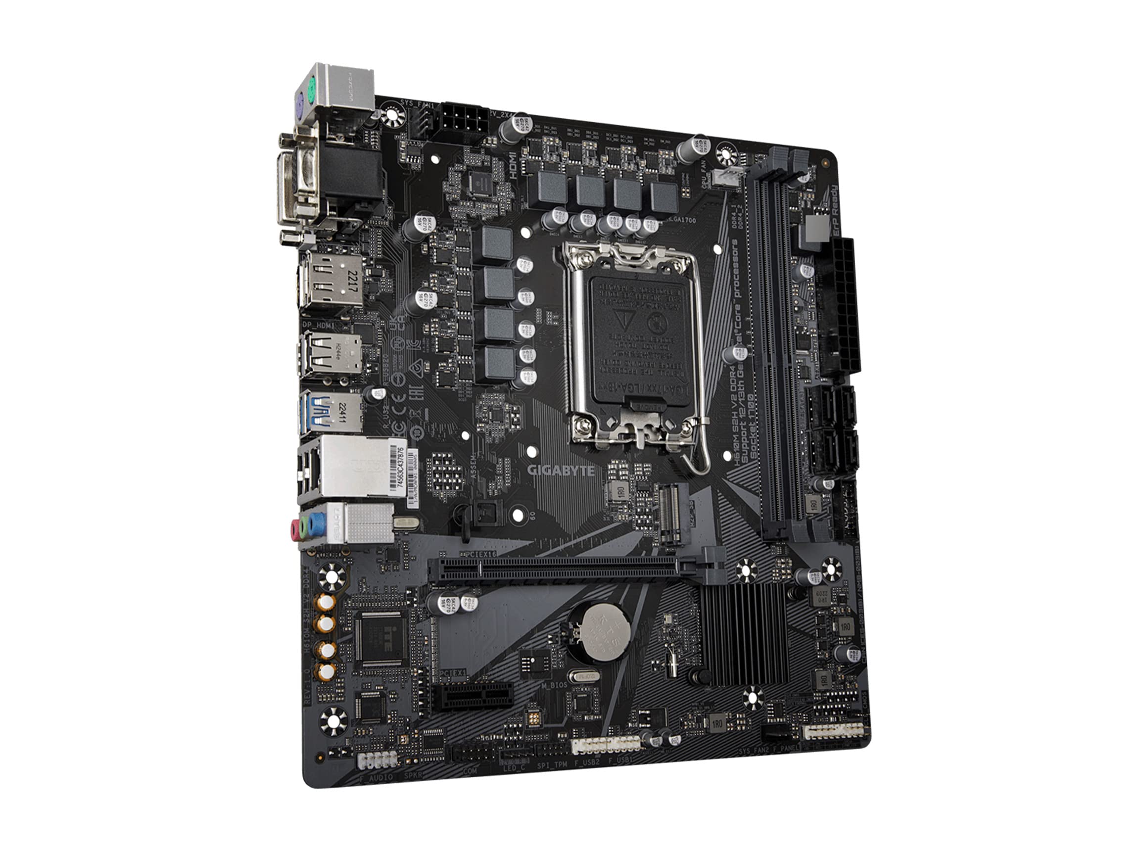 GIGABYTE H610M S2H V2 DDR4 (H610/ Intel/LGA 1700/ Micro ATX/ DDR4/ Single M.2/ PCIe 4.0/ USB 3.2 Gen1/ Realtek GbE LAN/Motherboard)