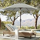 ABCCANOPY 7.5FT OutdoorPatio Umbrella, UV Protection Table Umbrella w/Crank for Easy Set Up, Suitable for Garden, Lawn, Deck & Backyard (Gray)