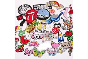 RF-PATCH Butie.42pcs Embroidered Patch Sew On/Iron On Patches Applique Accessories Assorted Size Decoration Patches for DIY Jeans Jacket Clothing Handbag Shoes Caps (42PCS-RF-36) …